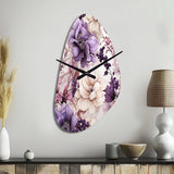 Ethereal Floral Delight Victorian Pattern - Asymmetric Metal Wall Clock