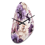 Ethereal Floral Delight Victorian Pattern - Asymmetric Metal Wall Clock
