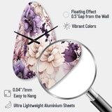 Ethereal Floral Delight Victorian Pattern - Asymmetric Metal Wall Clock