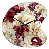 Royal Victorian Flourish Victorian Pattern - Asymmetric Metal Wall Clock