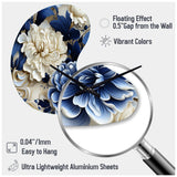 Victorian Cobalt Blue Foliage Victorian Pattern - Asymmetric Metal Wall Clock