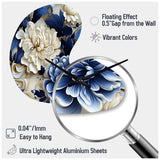 Victorian Cobalt Blue Foliage Victorian Pattern - Asymmetric Metal Wall Clock
