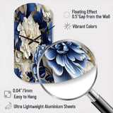 Victorian Cobalt Blue Foliage Victorian Pattern - Asymmetric Metal Wall Clock
