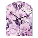 Victorian Elegance Soft Lavender Blossom - Asymmetric Metal Wall Clock