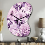 Victorian Elegance Soft Lavender Blossom - Asymmetric Metal Wall Clock