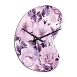 Victorian Elegance Soft Lavender Blossom - Asymmetric Metal Wall Clock