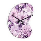 Victorian Elegance Soft Lavender Blossom - Asymmetric Metal Wall Clock