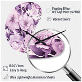 Victorian Elegance Soft Lavender Blossom - Asymmetric Metal Wall Clock