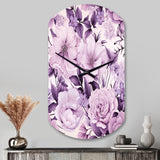 Victorian Elegance Soft Lavender Blossom - Asymmetric Metal Wall Clock
