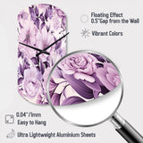 Victorian Elegance Soft Lavender Blossom - Asymmetric Metal Wall Clock