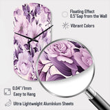 Victorian Elegance Soft Lavender Blossom - Asymmetric Metal Wall Clock