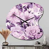 Victorian Elegance Soft Lavender Blossom - Asymmetric Metal Wall Clock