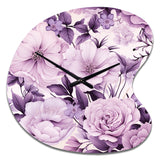 Victorian Elegance Soft Lavender Blossom - Asymmetric Metal Wall Clock