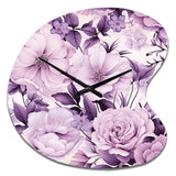 Victorian Elegance Soft Lavender Blossom - Asymmetric Metal Wall Clock