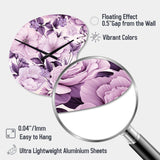 Victorian Elegance Soft Lavender Blossom - Asymmetric Metal Wall Clock