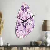 Victorian Elegance Soft Lavender Blossom - Asymmetric Metal Wall Clock