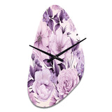Victorian Elegance Soft Lavender Blossom - Asymmetric Metal Wall Clock