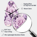 Victorian Elegance Soft Lavender Blossom - Asymmetric Metal Wall Clock