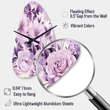 Victorian Elegance Soft Lavender Blossom - Asymmetric Metal Wall Clock