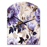 Victorian Elegance Soft Lavender Blossom II - Asymmetric Metal Wall Clock