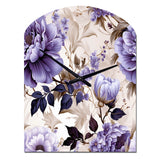 Victorian Elegance Soft Lavender Blossom II - Asymmetric Metal Wall Clock
