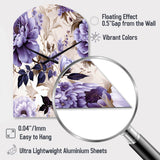 Victorian Elegance Soft Lavender Blossom II - Asymmetric Metal Wall Clock
