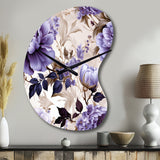Victorian Elegance Soft Lavender Blossom II - Asymmetric Metal Wall Clock