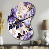 Victorian Elegance Soft Lavender Blossom II - Asymmetric Metal Wall Clock
