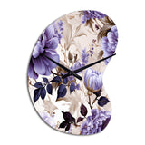 Victorian Elegance Soft Lavender Blossom II - Asymmetric Metal Wall Clock