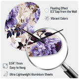 Victorian Elegance Soft Lavender Blossom II - Asymmetric Metal Wall Clock