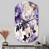 Victorian Elegance Soft Lavender Blossom II - Asymmetric Metal Wall Clock