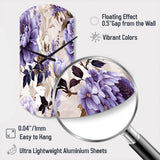 Victorian Elegance Soft Lavender Blossom II - Asymmetric Metal Wall Clock