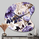 Victorian Elegance Soft Lavender Blossom II - Asymmetric Metal Wall Clock