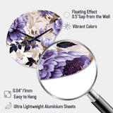 Victorian Elegance Soft Lavender Blossom II - Asymmetric Metal Wall Clock