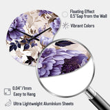 Victorian Elegance Soft Lavender Blossom II - Asymmetric Metal Wall Clock