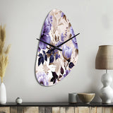 Victorian Elegance Soft Lavender Blossom II - Asymmetric Metal Wall Clock