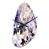 Victorian Elegance Soft Lavender Blossom II - Asymmetric Metal Wall Clock