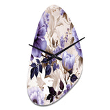 Victorian Elegance Soft Lavender Blossom II - Asymmetric Metal Wall Clock