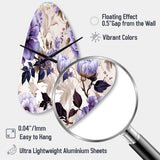 Victorian Elegance Soft Lavender Blossom II - Asymmetric Metal Wall Clock