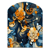Orange And Blue Graceful Floral Essence Of Zen - Asymmetric Metal Wall Clock