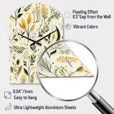 Yellow And Green Floral Simplicity - Asymmetric Metal Wall Clock