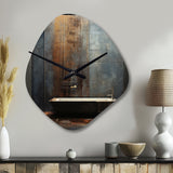 Black Industrial Minimalist Bath I - Asymmetric Metal Wall Clock