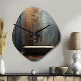 Black Industrial Minimalist Bath I - Asymmetric Metal Wall Clock