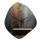 Black Industrial Minimalist Bath I - Asymmetric Metal Wall Clock