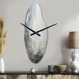 Grey and white stone river II - Asymmetric Metal Wall Clock