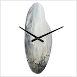 Grey and white stone river II - Asymmetric Metal Wall Clock