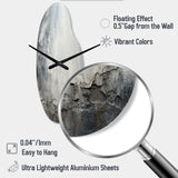Grey and white stone river II - Asymmetric Metal Wall Clock