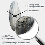 Grey and white stone river II - Asymmetric Metal Wall Clock