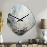 Grey and white stone river II - Asymmetric Metal Wall Clock
