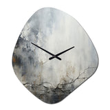 Grey and white stone river II - Asymmetric Metal Wall Clock